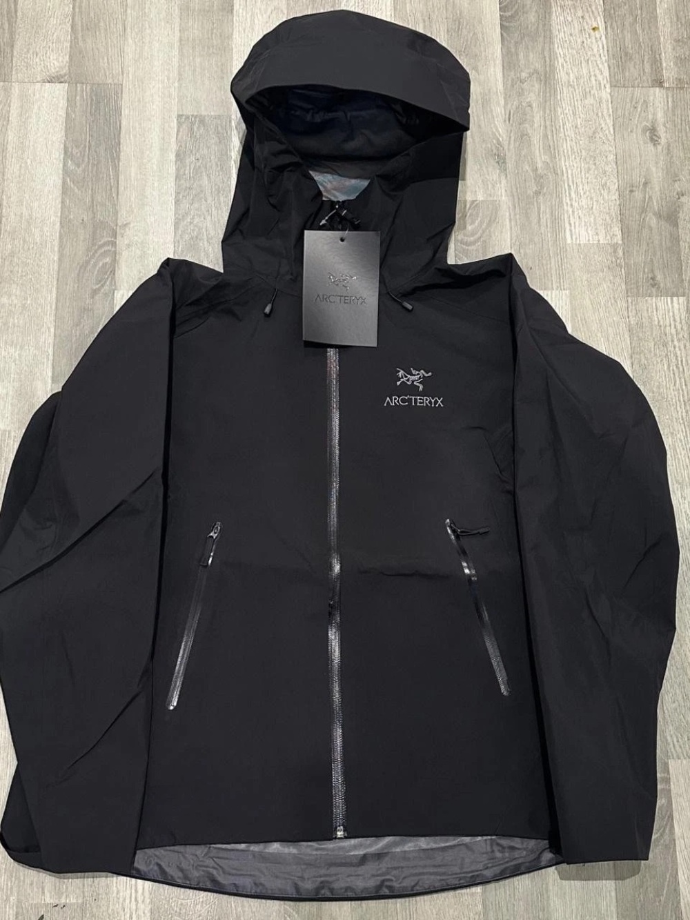 Arc'teryx Black Waterproof Hooded Shell